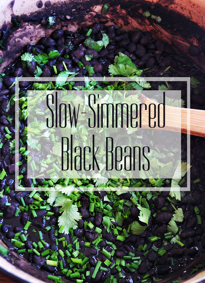 Slow simmered black beans recipe