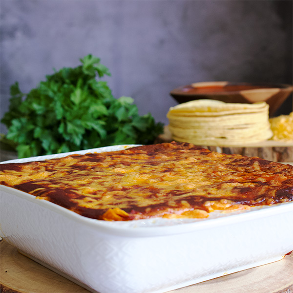 Cheese Enchilada Casserole with (or without) chicken.
