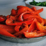 Sautéed red peppers and green beans