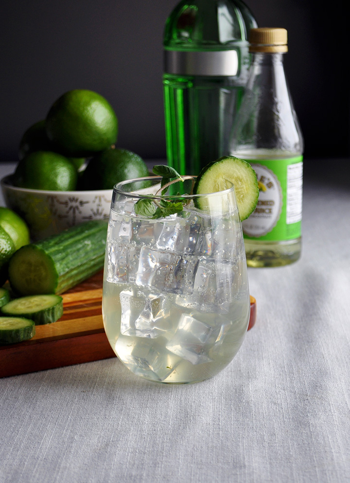 cucumber gimlet with mint