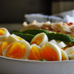 Chicken Chopped Salad with hard boiled eggs.