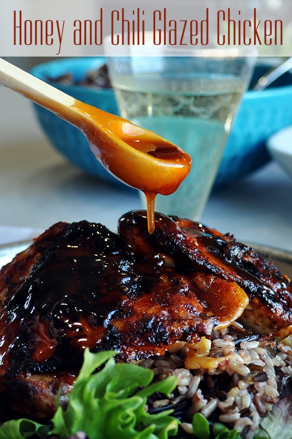Pan Fried Chicken Thighs with Honey Chili Glaze
