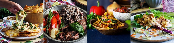 Recipes that use chimichurri sauce: Chili Chicken Nachos with Chimichurri Sauce, Grilled Flank Steak with Chimichurri Sauce, Vegetarian Chili with Pico de Gallo and Chimichurri Sauce, Steak Salad Wraps with Chili Yogurt Sauce and Crushed Tortillas