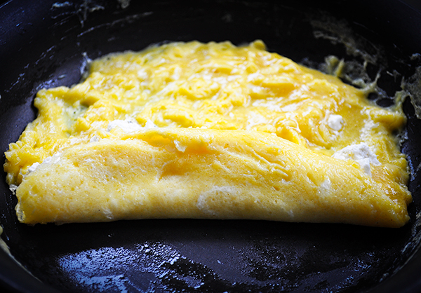 How to cook a French omelette filled with Boursin cheese.