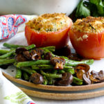 Balsamic Glazed vegetables with cheesy stuffed tomatoes