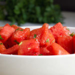 Savory watermelon salad with chili and lime.
