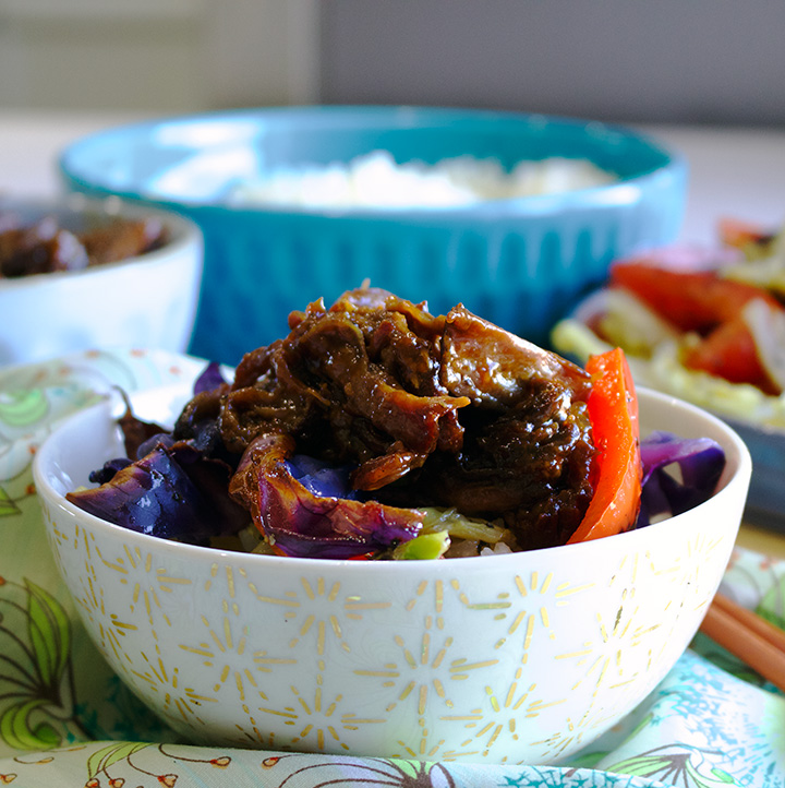 Asian Slow Cooker Short Ribs, Vegetables, and Rice