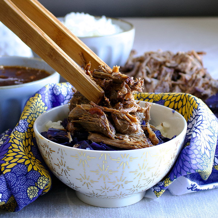 Slow Cooker BBQ Beef, Rice and Vegetable Bowls