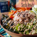 A ready to eat sushi bowl made with tuna and drizzled with spicy mayo.