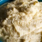 A bowl of cream cheese mashed potatoes.