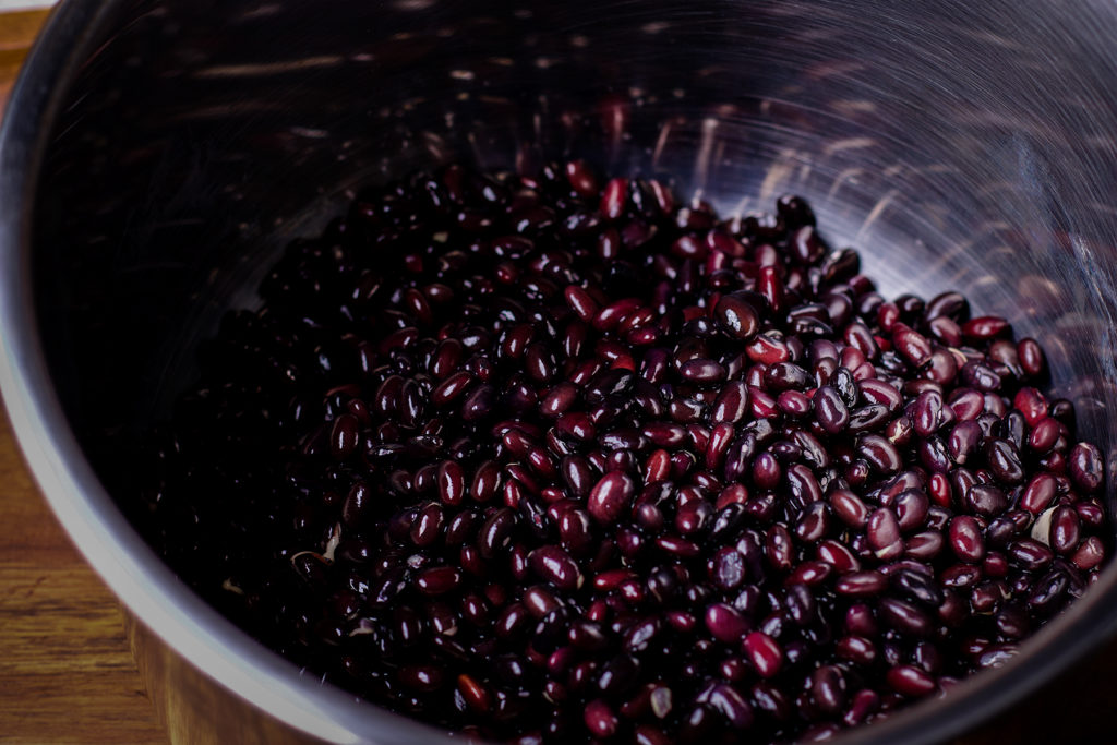 Black beans in the bowl of an Instant Pot.