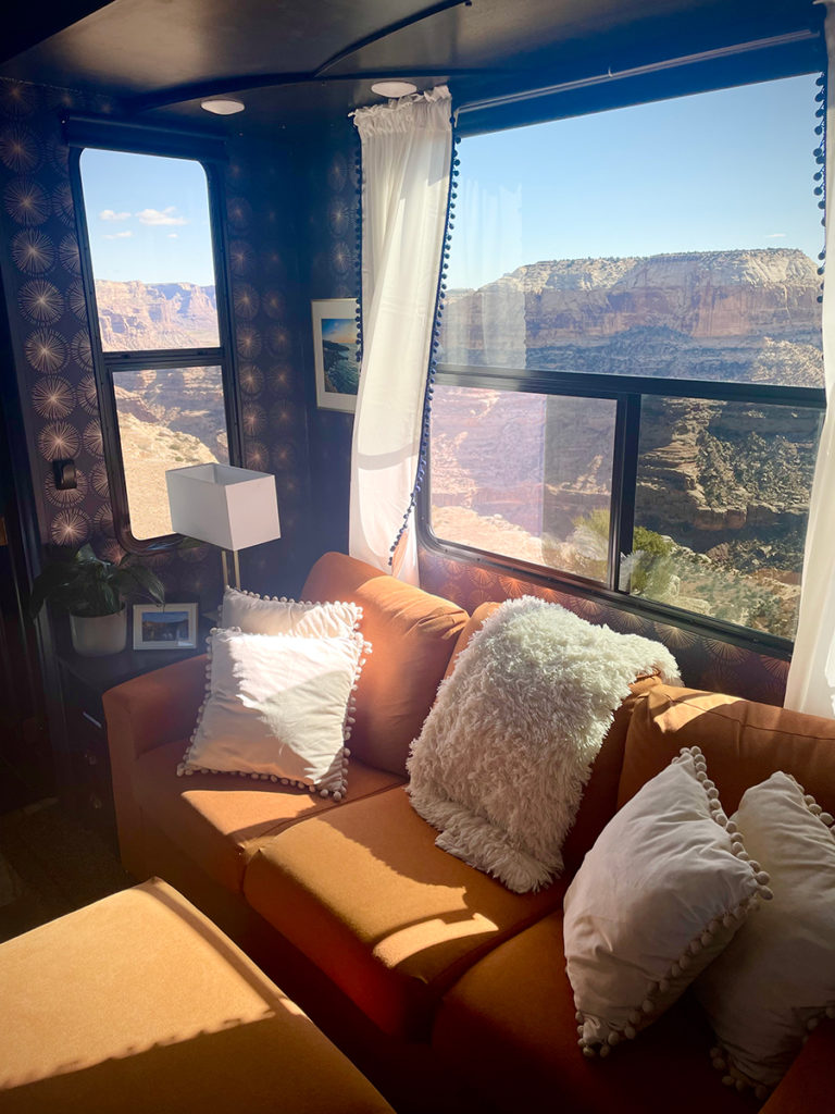A photo that shows the view of The Little Grand Canyon outside our living room window.