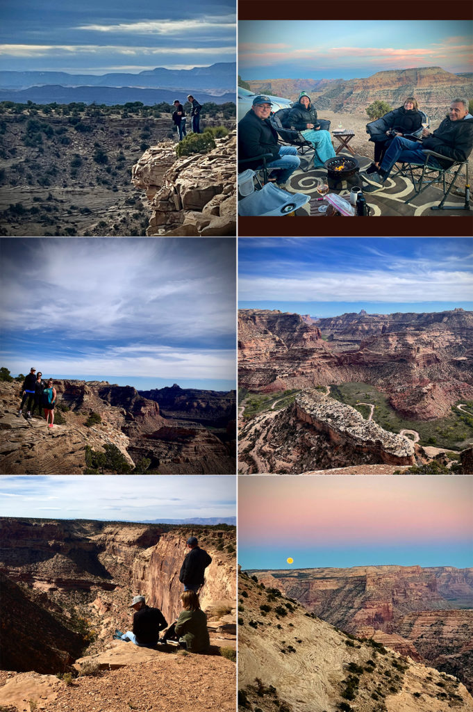 Six photos showing the area around the Wedge Overlook on the rim of The Little Grand Canyon in Utah.