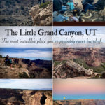 Six photos showing the area overlooking The Little Grand Canyon called The Wedge Overlook.