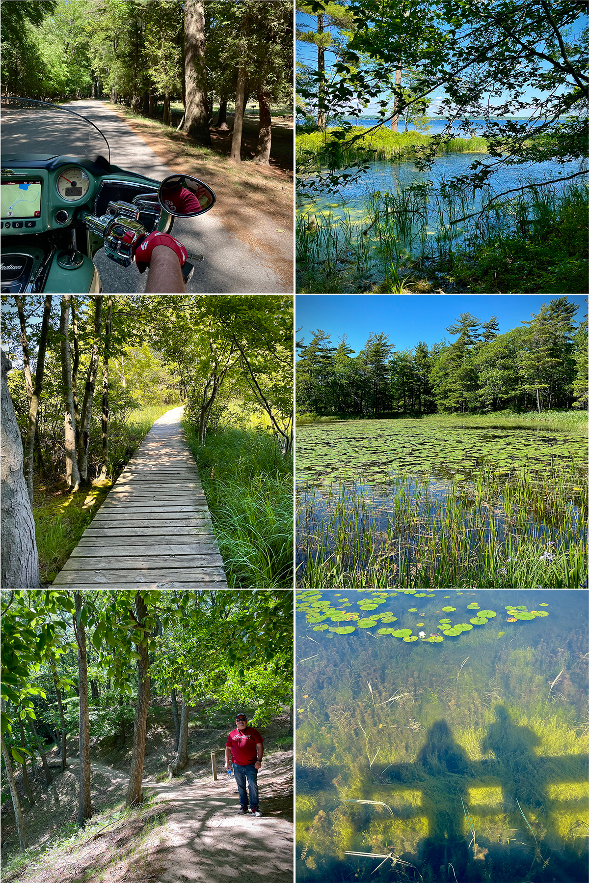Six photos of Ludington State Park in Michigan