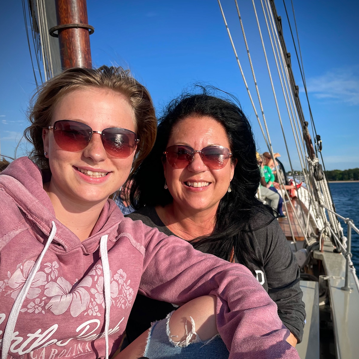 Myself and my niece aboard the Tall Ship Manitou sailing in Traverse Bay.