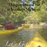 Kayaking down the Crystal River in Glen Arbor Michigan.