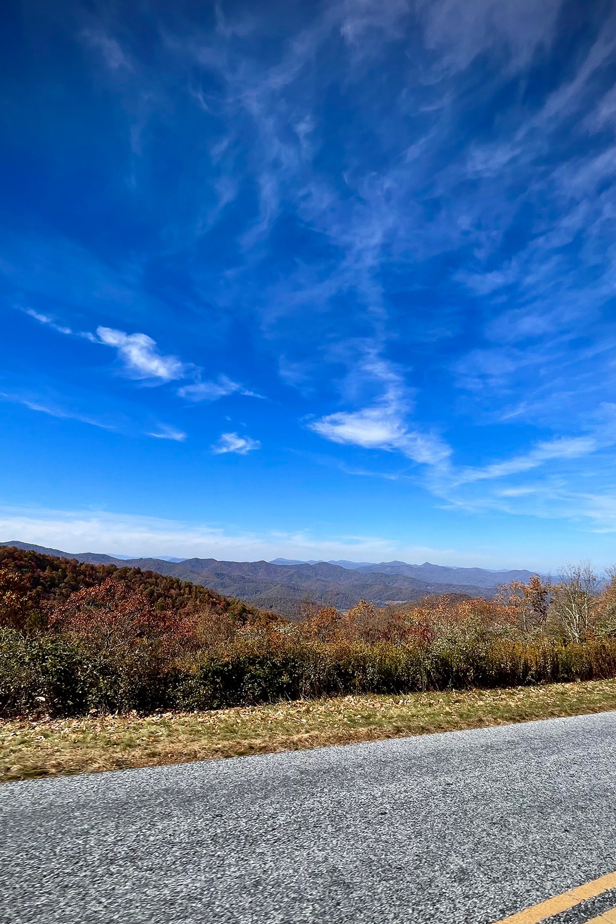 The view from a section of the Blue Ridge Parkway in North Carolina.