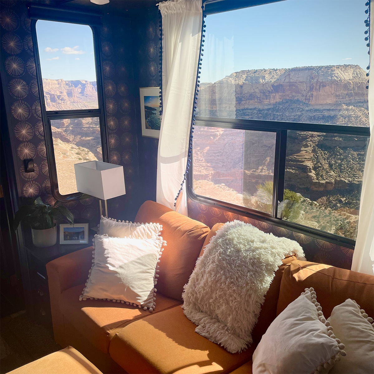 Looking out our living room windows at The Little Grand Canyon in Utah.