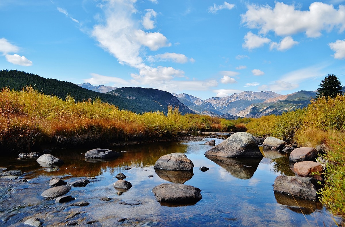 A babbling brook running through Rocky Mountain National Park.