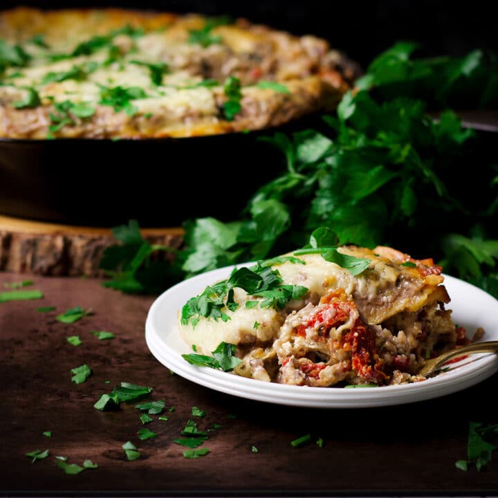Skillet Vegetable Lasagna with White Sauce