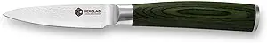 HexClad Cookware 3.5 Inch Paring Knife, Damascus Stainless Steel Blade with Full Tang Pakkawood Handle: Home & Kitchen